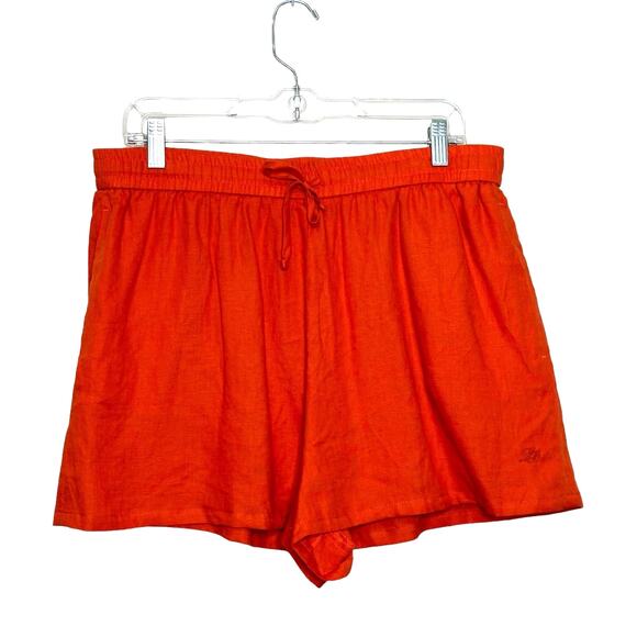 Loro Piana Orange linen pull on shorts size Large - Picture 5 of 8